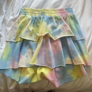 Mixology terry pastel tie dye skirt